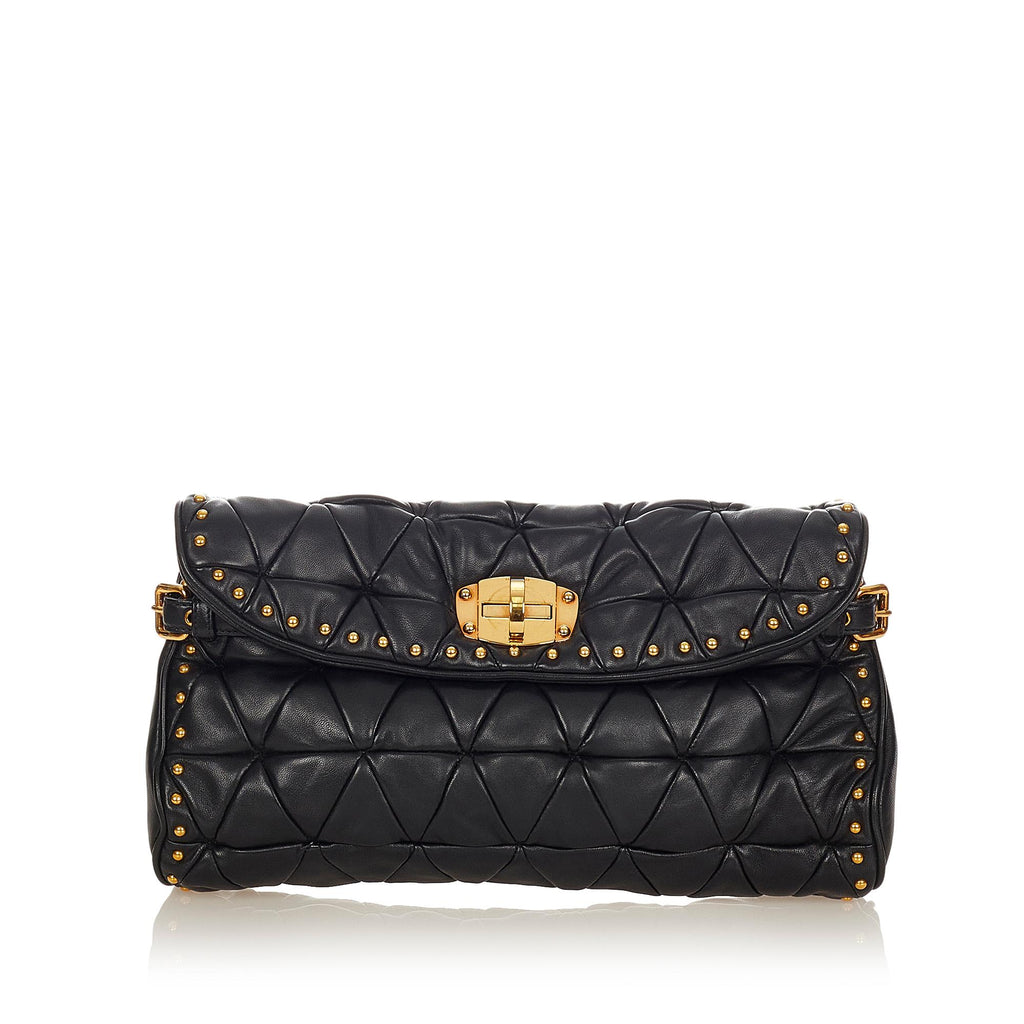 Miu Miu Matelasse Leather Handbag (SHG-26773) – LuxeDH