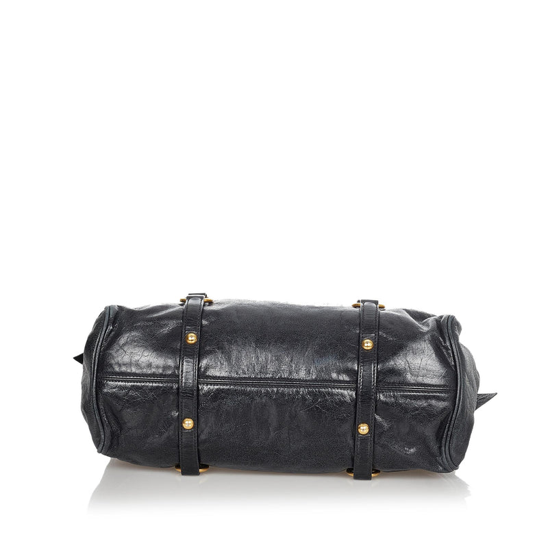 Miu Miu - Authenticated Bow Bag Handbag - Leather Black for Women, Good Condition