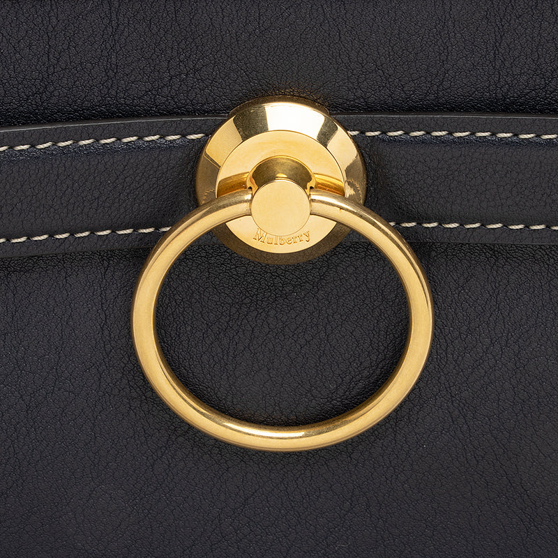 Gold Clutch With Mulberry Style Fastener 