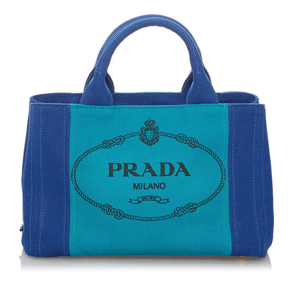 Prada Canapa Logo Canvas Shoulder Bag (SHG-33520) – LuxeDH