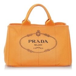 Brown Prada Canapa Logo Satchel