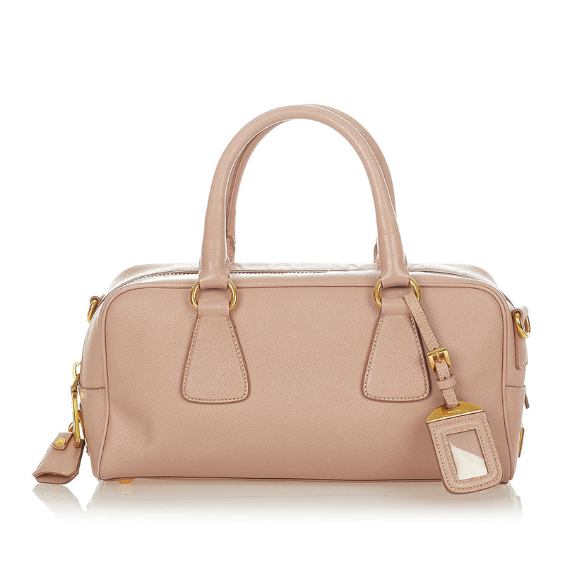 Prada Vintage - Saffiano Leather Bauletto Handbag Bag - Pink