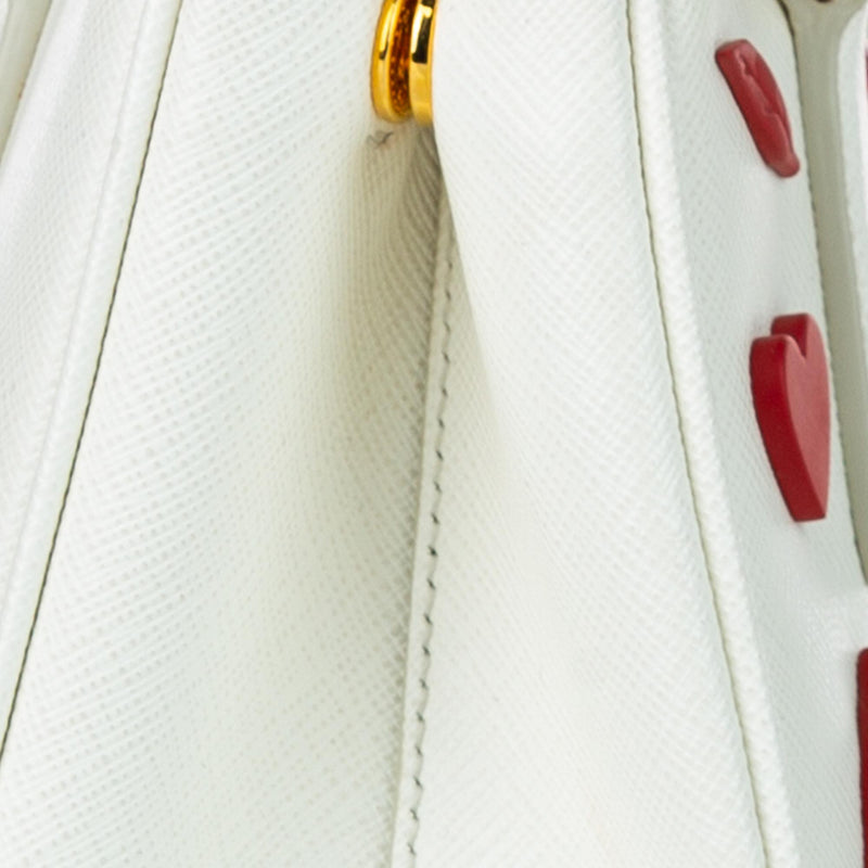 Prada Saffiano Galleria Heart Double Zip Handbag