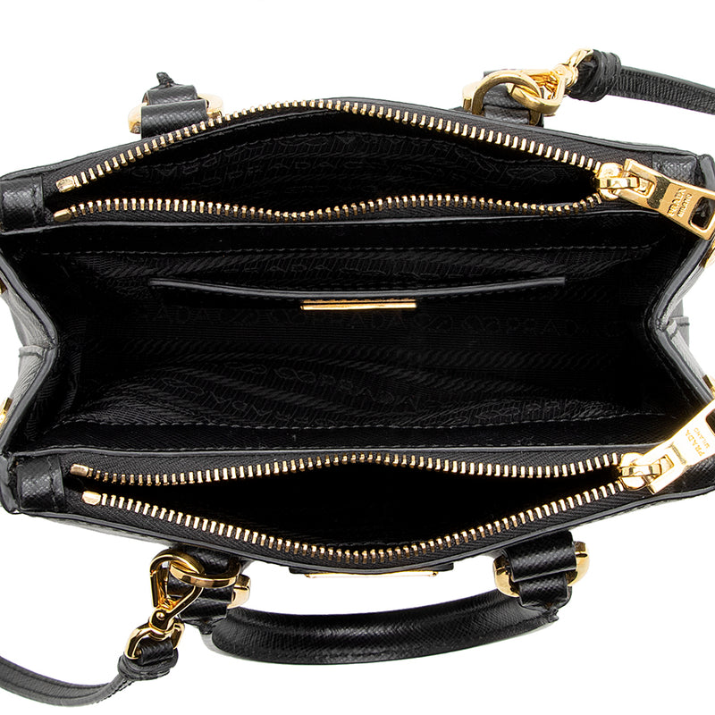 Buy Prada Galleria Crossbody Bag Saffiano Leather Mini Black