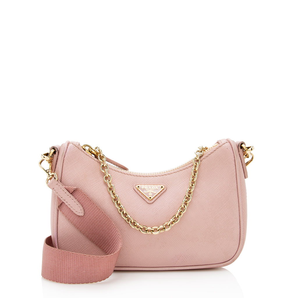 Prada Saffiano Leather Mini Bag in Pink