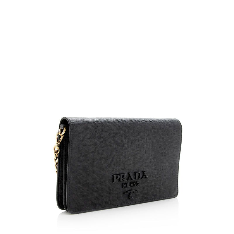 Prada, Bags, Prada Saffiano Leather Wallet Black