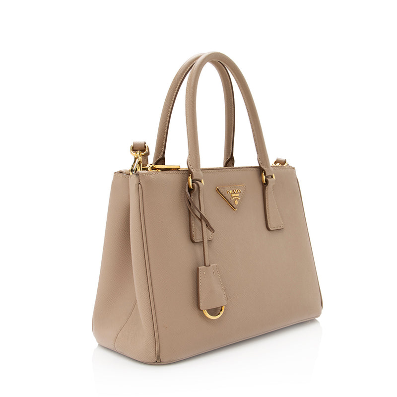 Prada Saffiano Lux Leather Small Zip Tote Bag