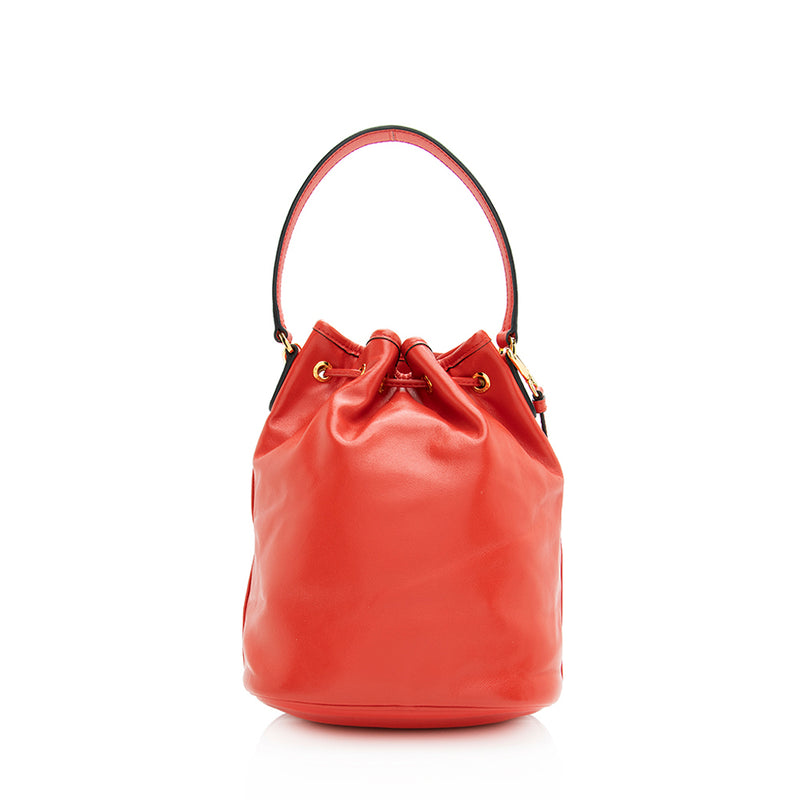 Prada Soft Calf Saffiano Leather Mini Bucket Bag (SHF-20115) – LuxeDH
