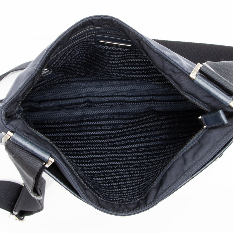 Prada Tessuto Saffiano Front Pocket Medium Messenger Bag