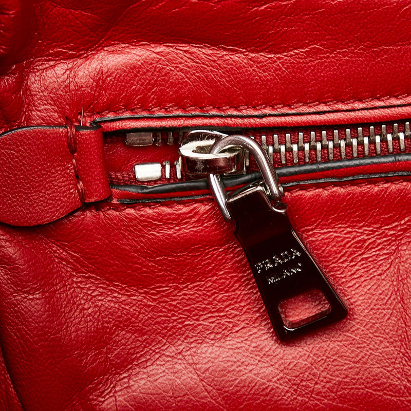 Prada Twin Pocket Suede Leather Bag Handbag Purse Tote