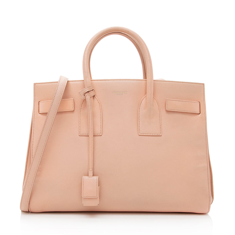 Saint Laurent Sac De Jour Baby Leather Handbag - Khaki