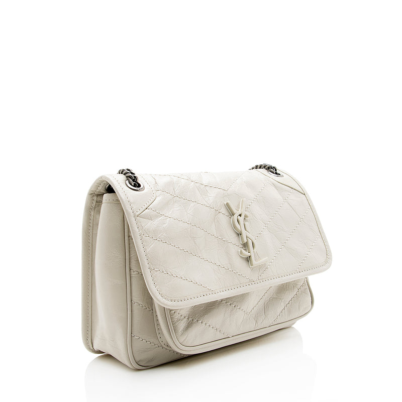 Saint Laurent Niki Baby Leather Shoulder Bag in Natural