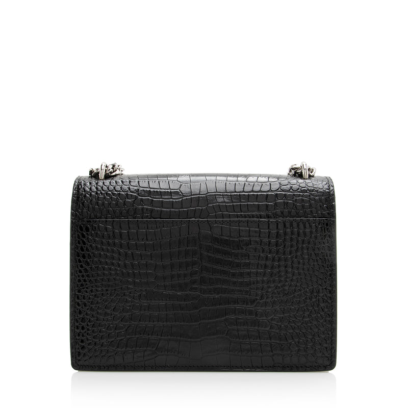 Saint Laurent Sunset Crocodile-Embossed Mini Bag