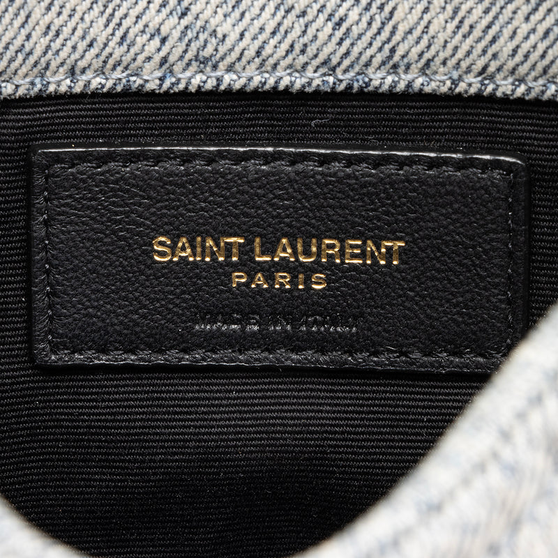 Saint Laurent Denim Monogram Puffer LouLou Small Clutch (SHF-23055) – LuxeDH
