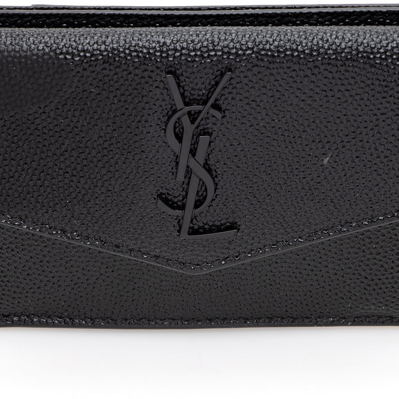 Uptown YSL Pouch Wallet In Grain De Poudre Embossed Leather