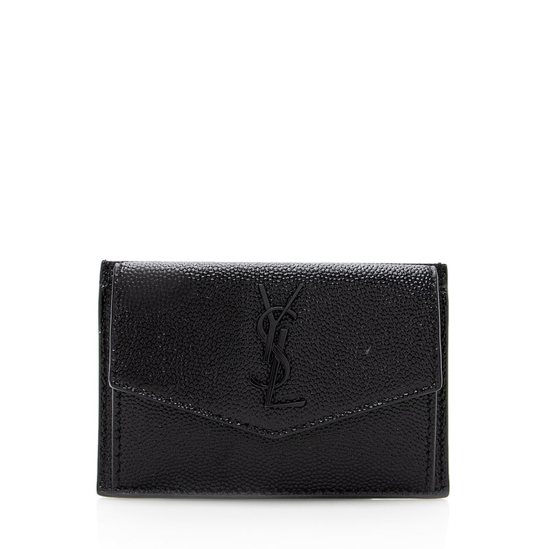 Monogram grained leather card holder - Saint Laurent - Women