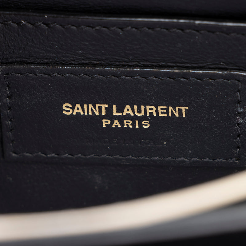 Saint Laurent Paris Black Chevron Leather Classic Monogram