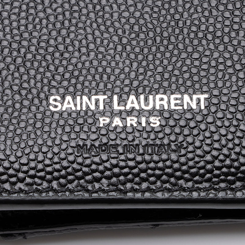 Saint Laurent Grain de Poudre Monogram Small Tri-Fold Wallet (SHF