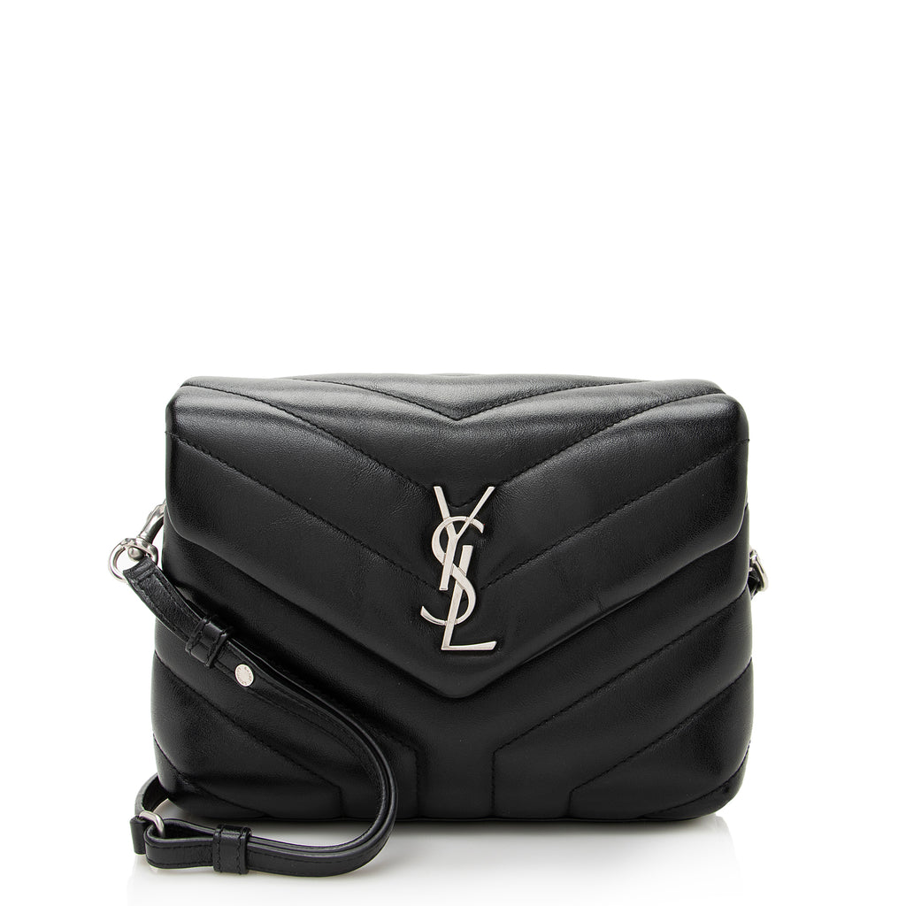 Saint Laurent Loulou Toy Crossbody Bag In Quilted Leather in Black