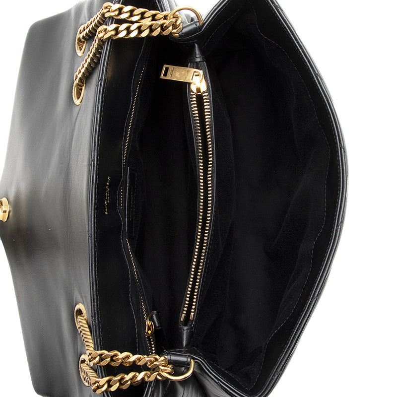 Saint Laurent Matelasse Calfskin Monogram LouLou Chain Medium Shoulder Bag (SHF-21165)