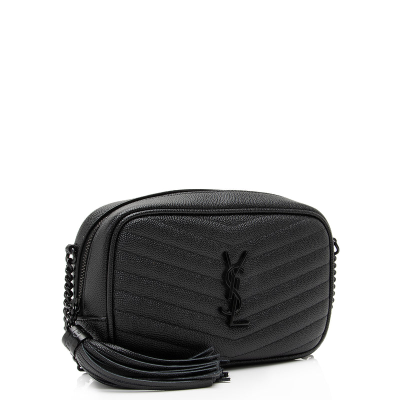 Saint Laurent Black Grain De Poudre Mini Lou Camera Bag