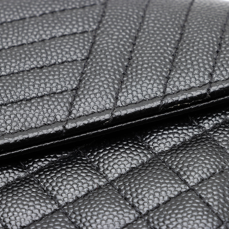 cassandre matelassé small envelope wallet in grain de poudre embossed  leather