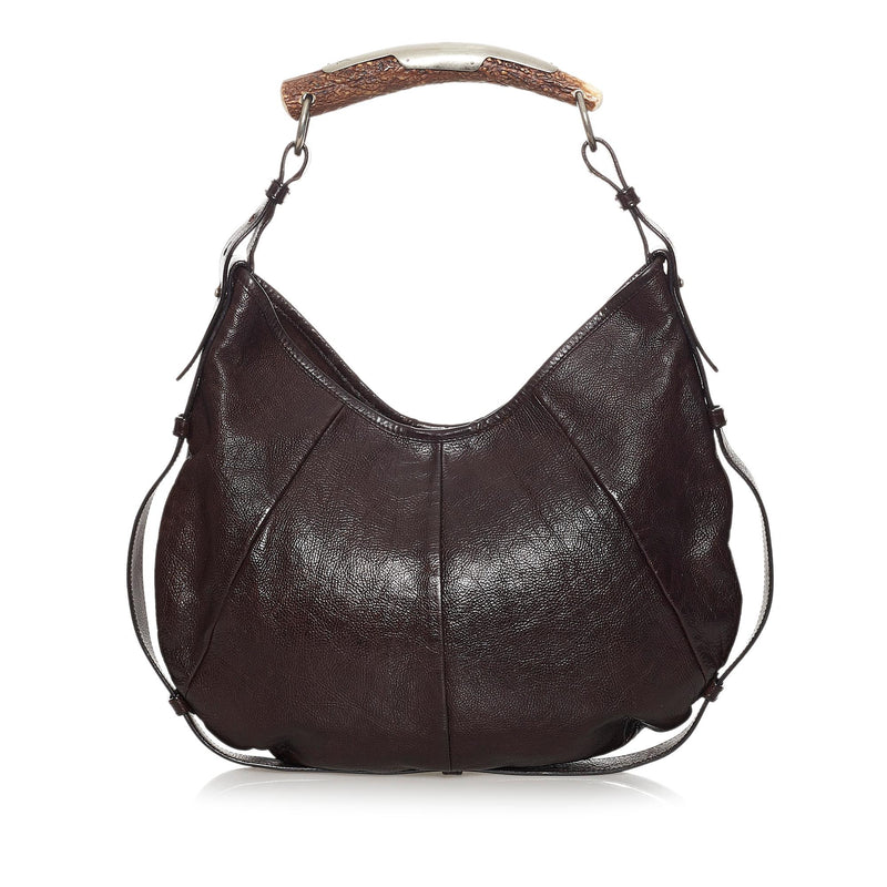 Saint Laurent Mombasa Double Horn Leather Shoulder Bag (SHG-24253) – LuxeDH