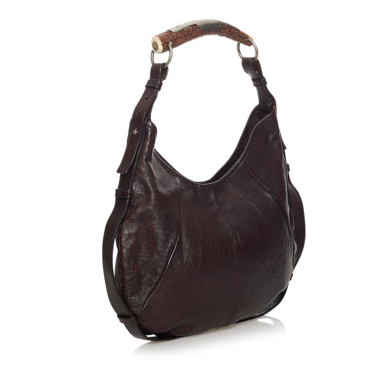 YVES SAINT LAURENT Black Canvas Mini Mombasa Handbag