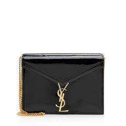YVES SAINT LAURENT Kate Black Leather Medium Chain Clutch Crossbody Bag