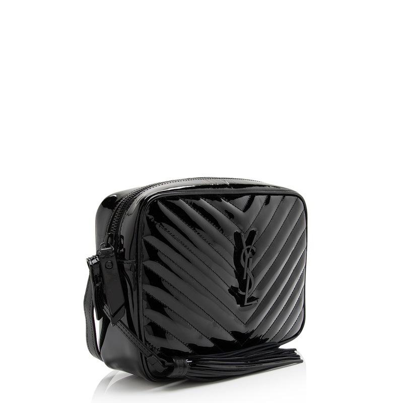 Saint Laurent Lou Matelasse Leather Camera Bag in Black