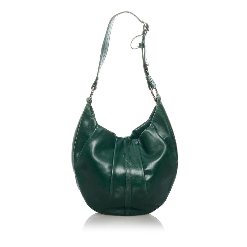 Yves Saint Laurent Patent Leather Olive Green Roady Hobo Shoulder Bag W/  Dustbag