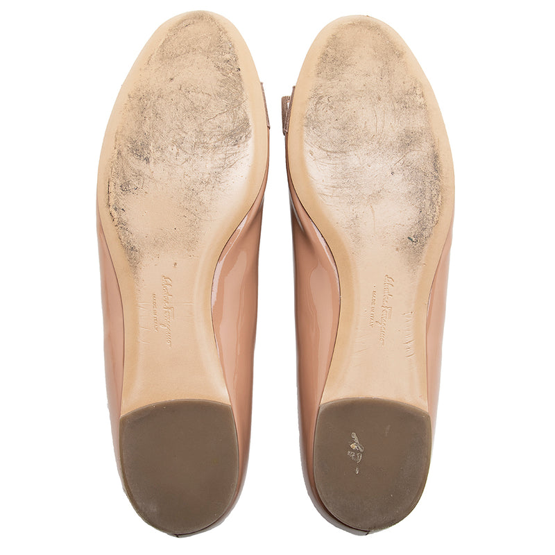Salvatore Ferragamo Leather Varina Ballet Flats - Size 10 / 40 (SHF-18622)