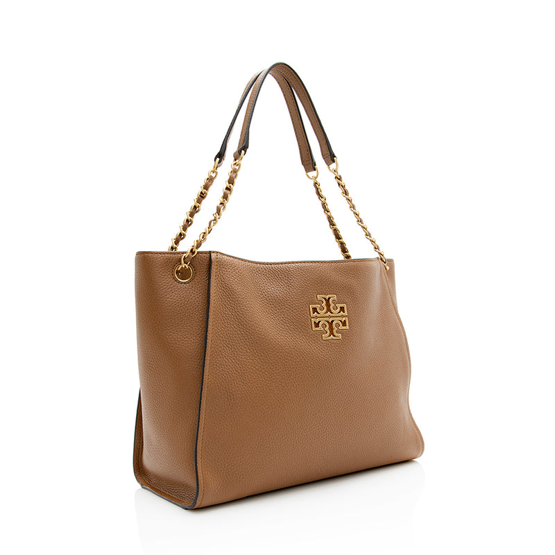 NEW Tory Burch Brown Leather “Britten” Slouchy Tote Bag, RRP £450 BNWT Sold  Out