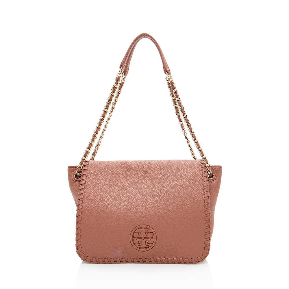 Tory Burch Lee Radziwill Whipstitch Petite Double Bag in Natural