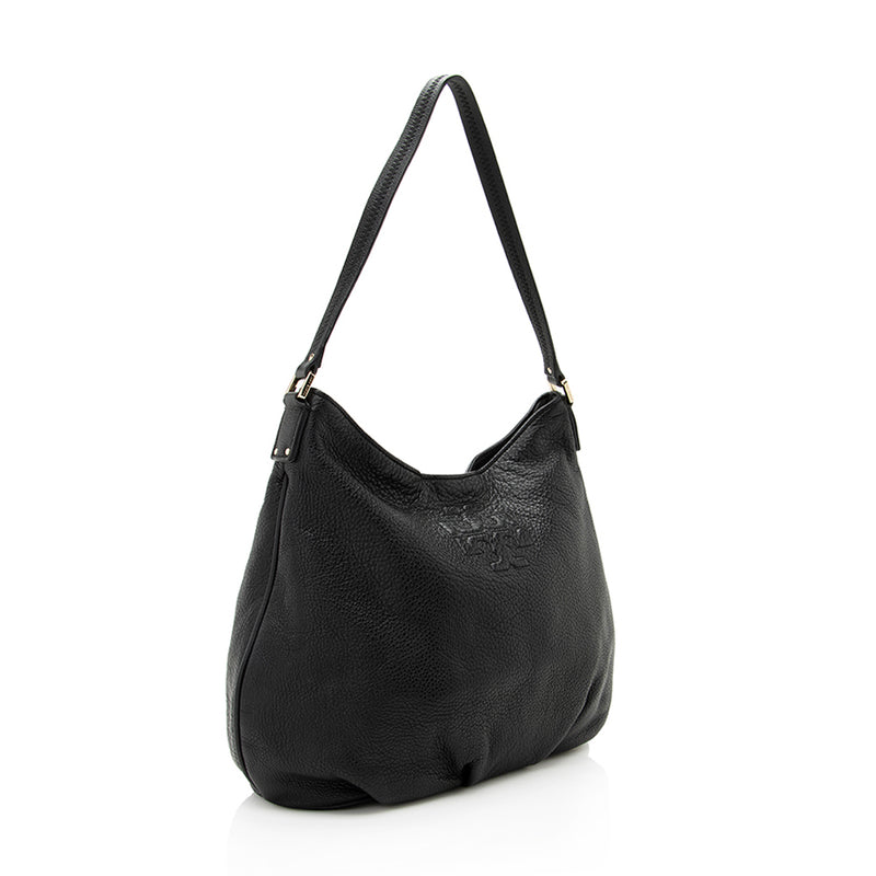 Fleming Small Hobo Bag - Tory Burch - Black/Silver - Leather