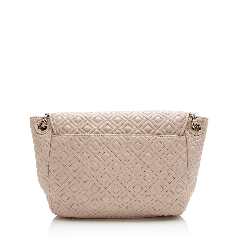 Tory Burch Beige Quilted Leather Marion Tote Tory Burch