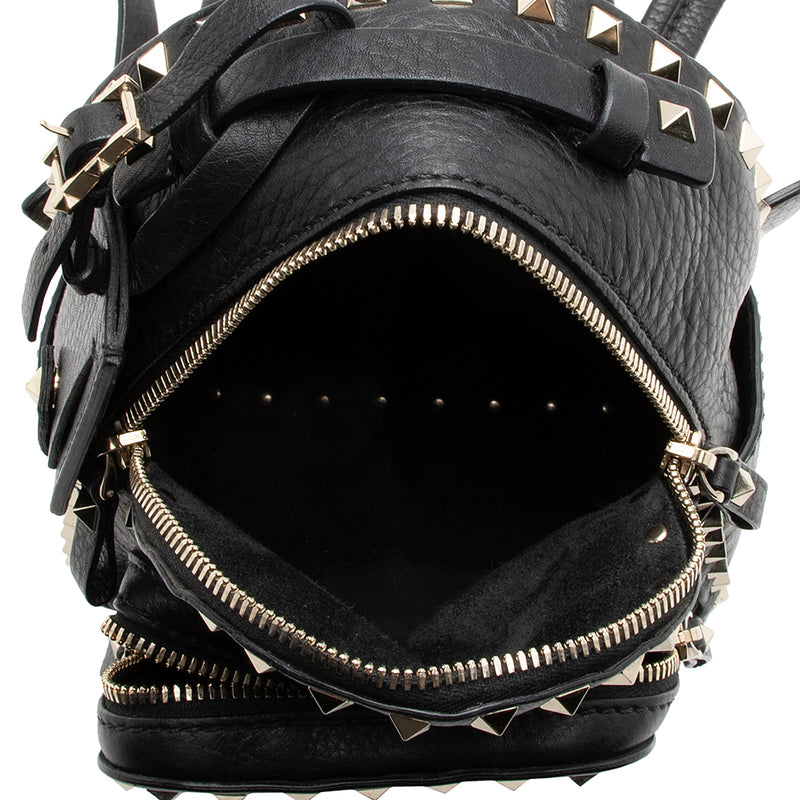 Valentino Black Leather Mini Rockstud Backpack Valentino