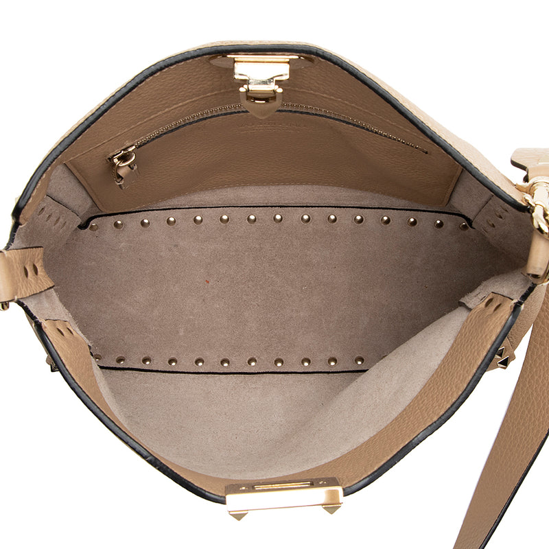 Valentino Pebbled Calfskin Rockstud Flip-Lock Small Messenger Bag (SHF –  LuxeDH