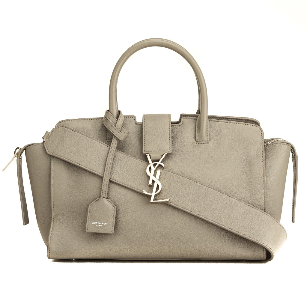 Saint Laurent Small Monogram Downtown Cabas Leather Tote Bag in